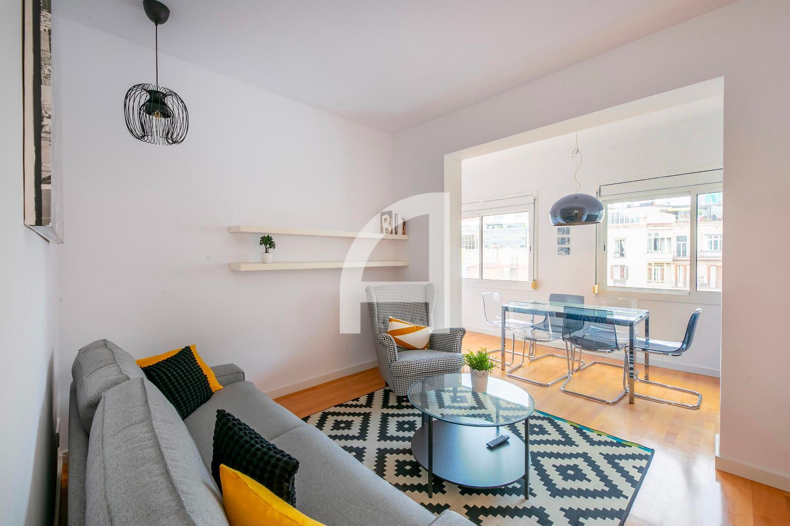 Sala d'estar de Pis en venda en  Barcelona Capital amb Aire condicionat, Calefacció i Parquet