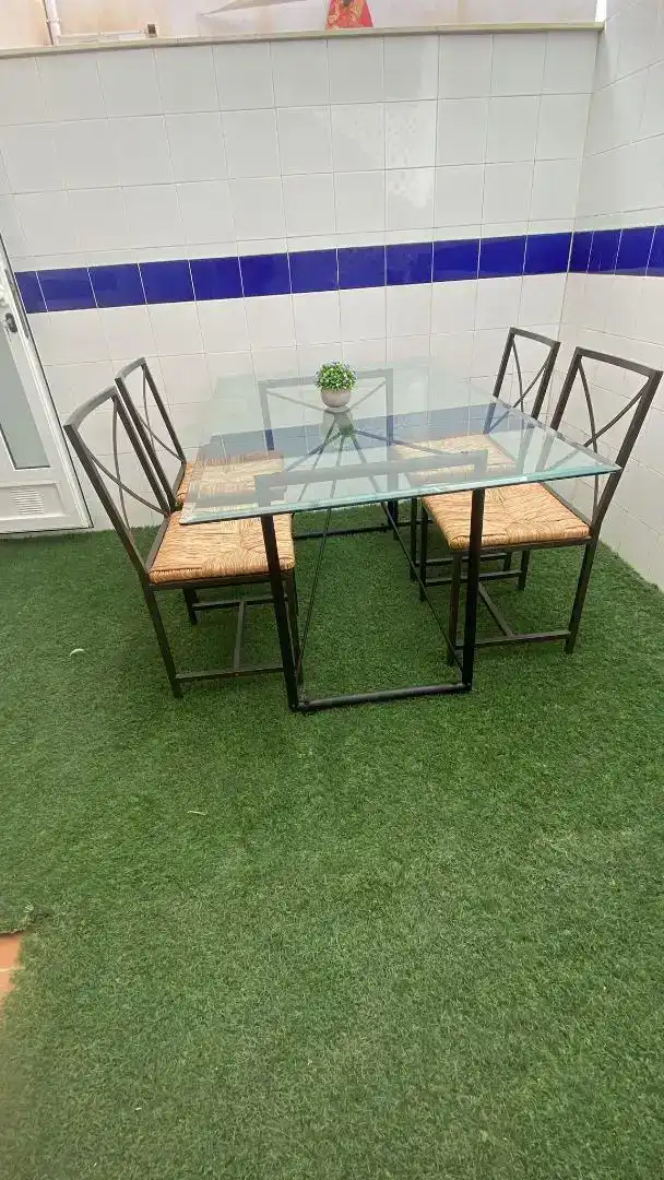 Jardí de Dúplex de lloguer en San Javier amb Aire condicionat, Moblat i Forn