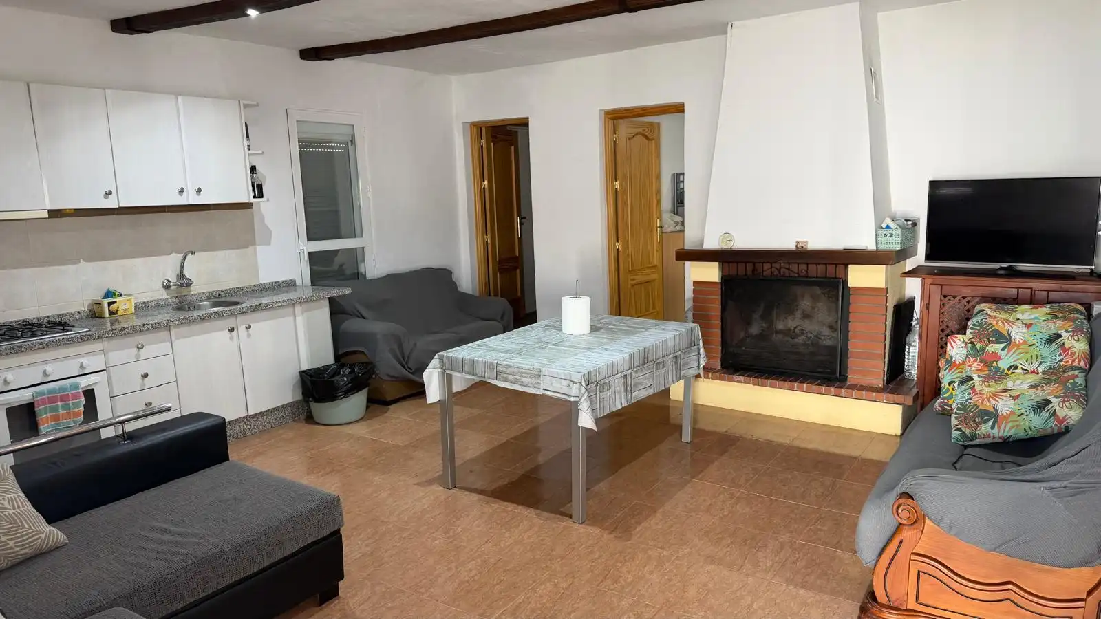 Sala de estar de Finca rústica en venta en Chimeneas con Aire acondicionado, Jardín privado y Piscina