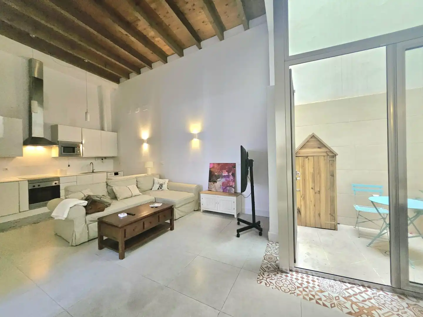 Sala de estar de Planta baja de alquiler en Sevilla con Aire acondicionado, Calefacción y Amueblado