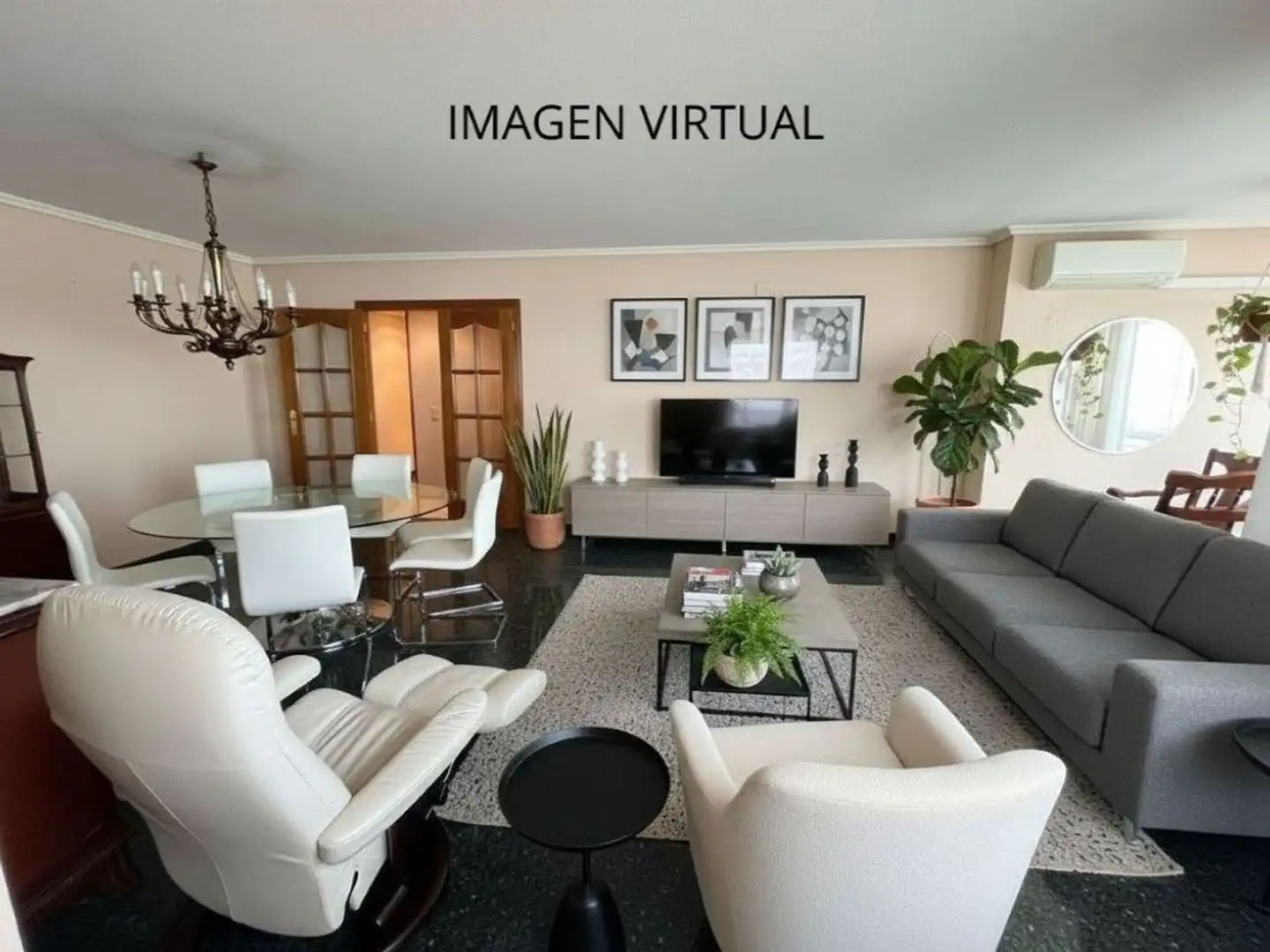 Wohnzimmer von Wohnung zum Verkauf in Valencia mit Klimaanlage und Privatgarten