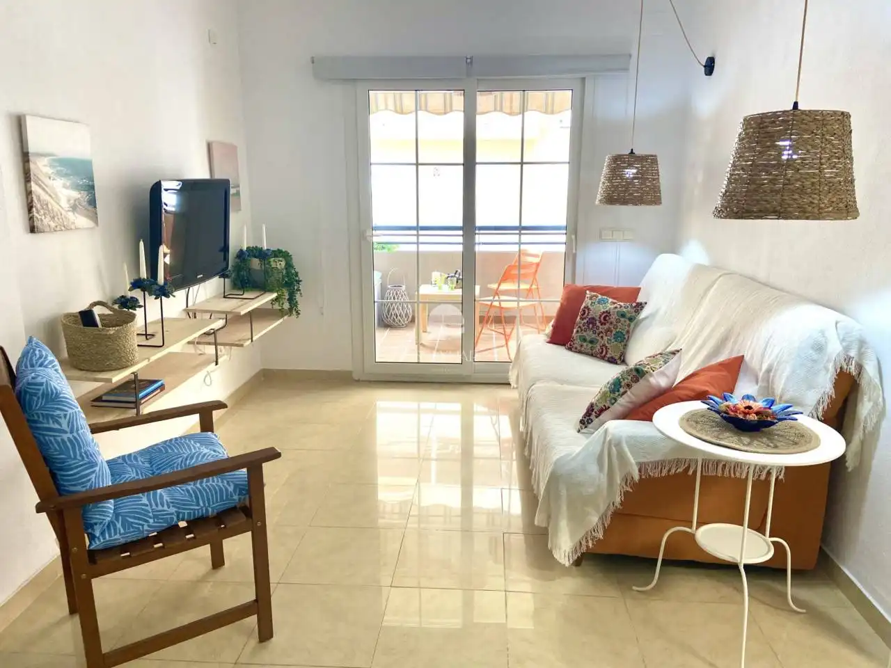 Wohnzimmer von Wohnung zur Miete in Vélez-Málaga mit Klimaanlage, Terrasse und Möbliert