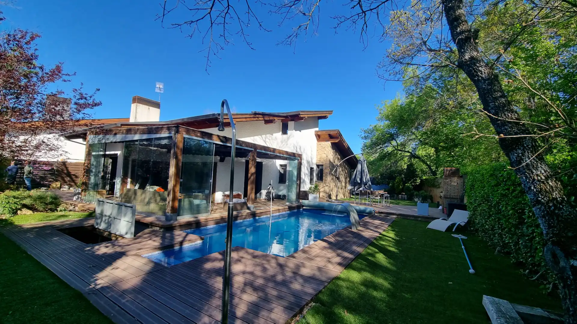 Swimming pool of Houses for sale in Moralzarzal  with Heating, Private garden and Storage room