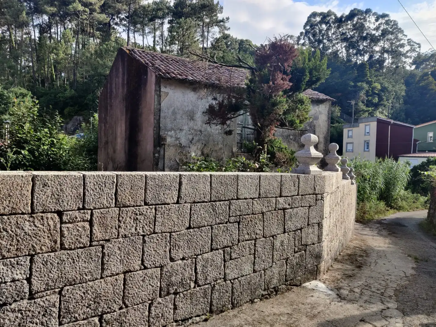 Vista exterior de Finca rústica en venda en Boiro amb Jardí privat