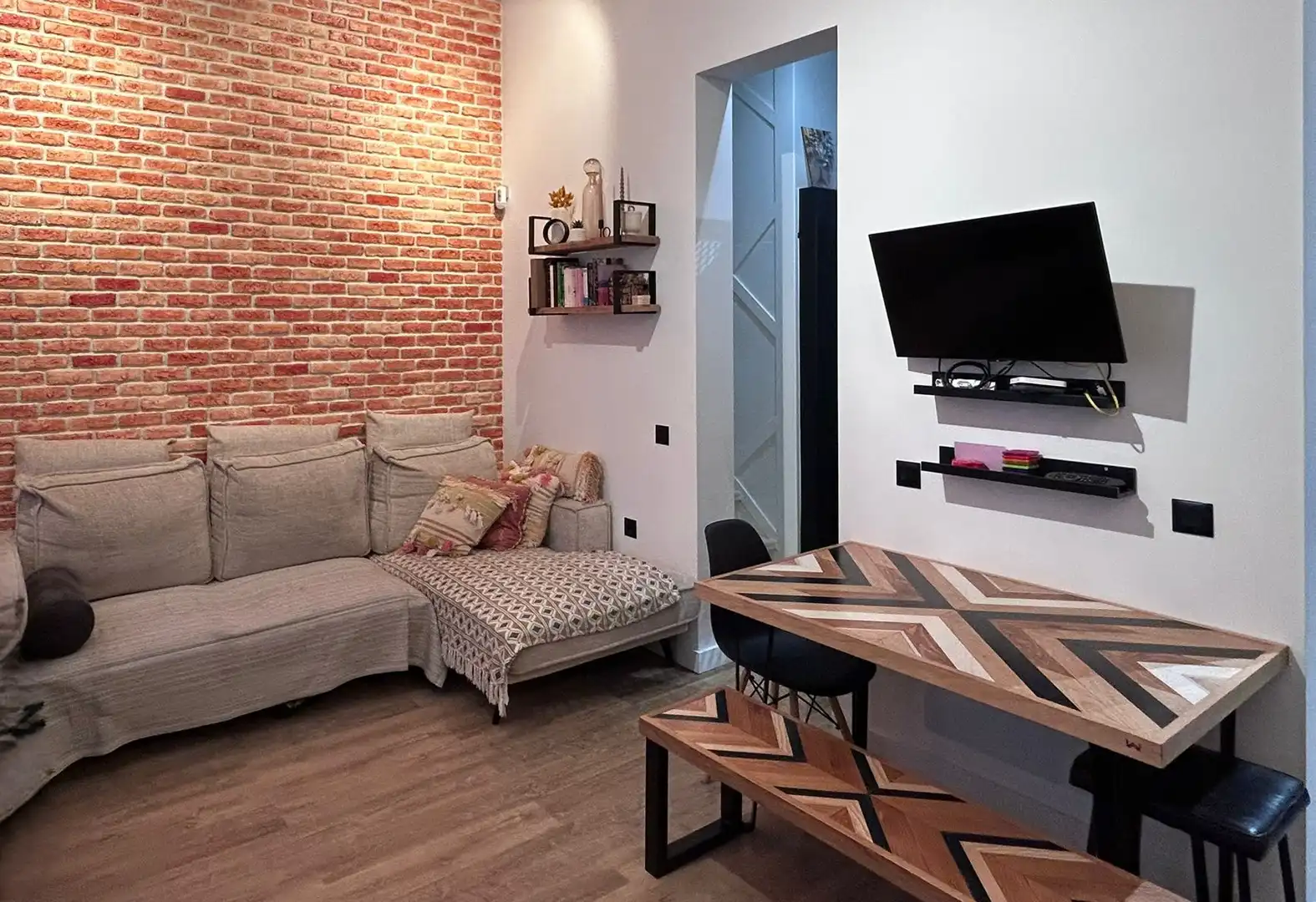 Sala d'estar de Casa adosada en venda en Santa Cruz de Tenerife amb Aire condicionat, Parquet i Terrassa