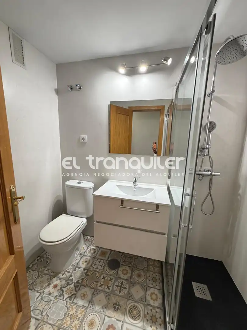Bathroom of Flat for rent in Madrid  with Parquet flooring, Terrace and Swimming Pool