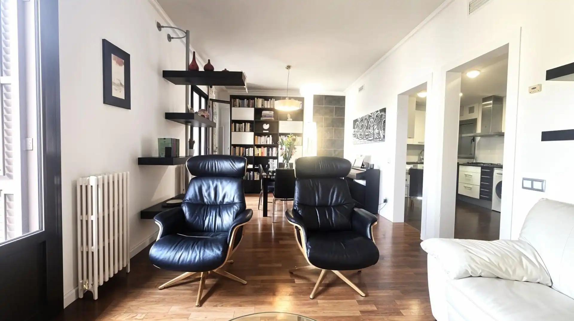 Sala de estar de Piso en venta en  Barcelona Capital con Aire acondicionado, Calefacción y Parquet