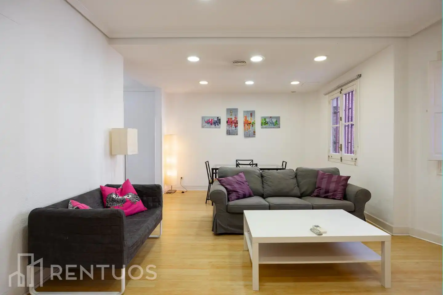 Wohnzimmer von Erdgeschoss zur Miete in Madrid mit Heizung und Möbliert
