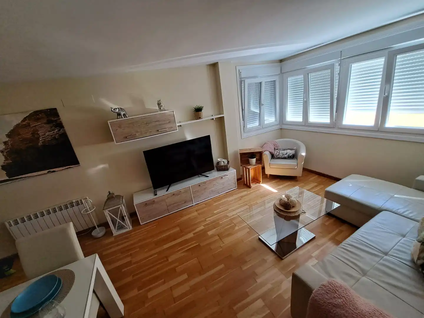 Living room of Flat for sale in Foz  with Heating, Storage room and Furnished
