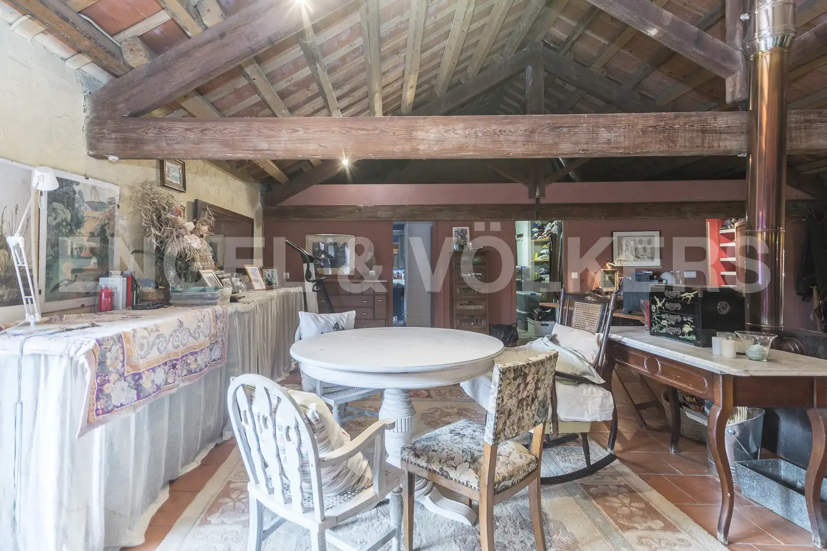 Comedor de Finca rústica en venta en Sant Cebrià de Vallalta con Calefacción, Jardín privado y Terraza