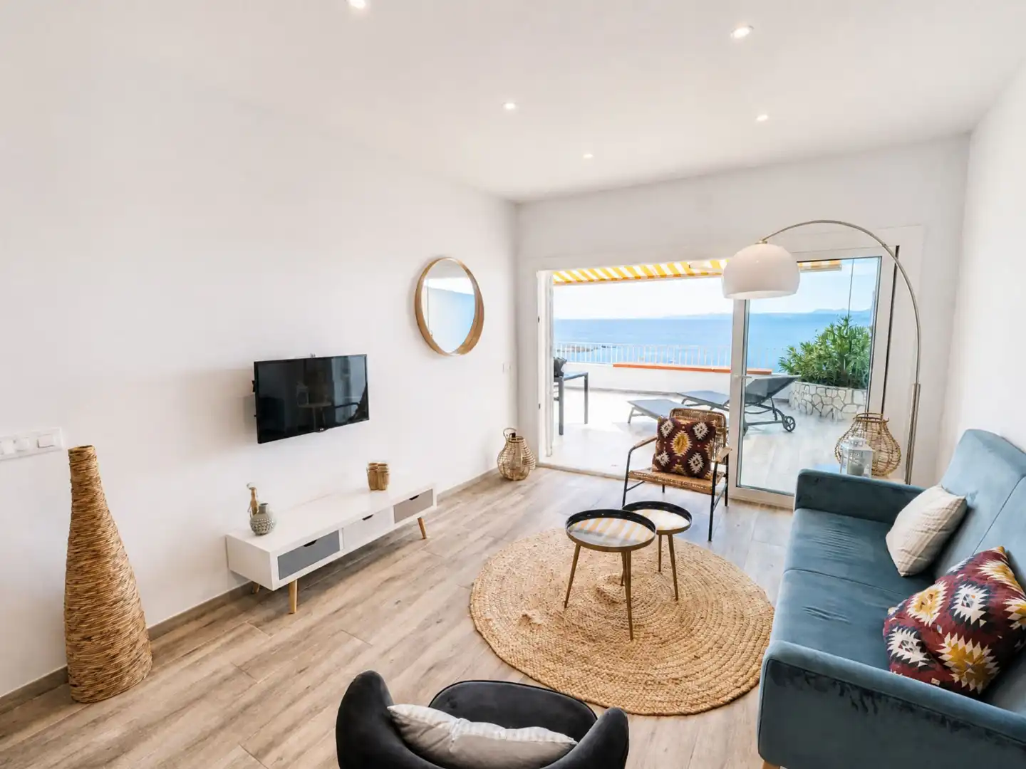 Living room of Flat for sale in Roses  with Air Conditioner, Heating and Terrace