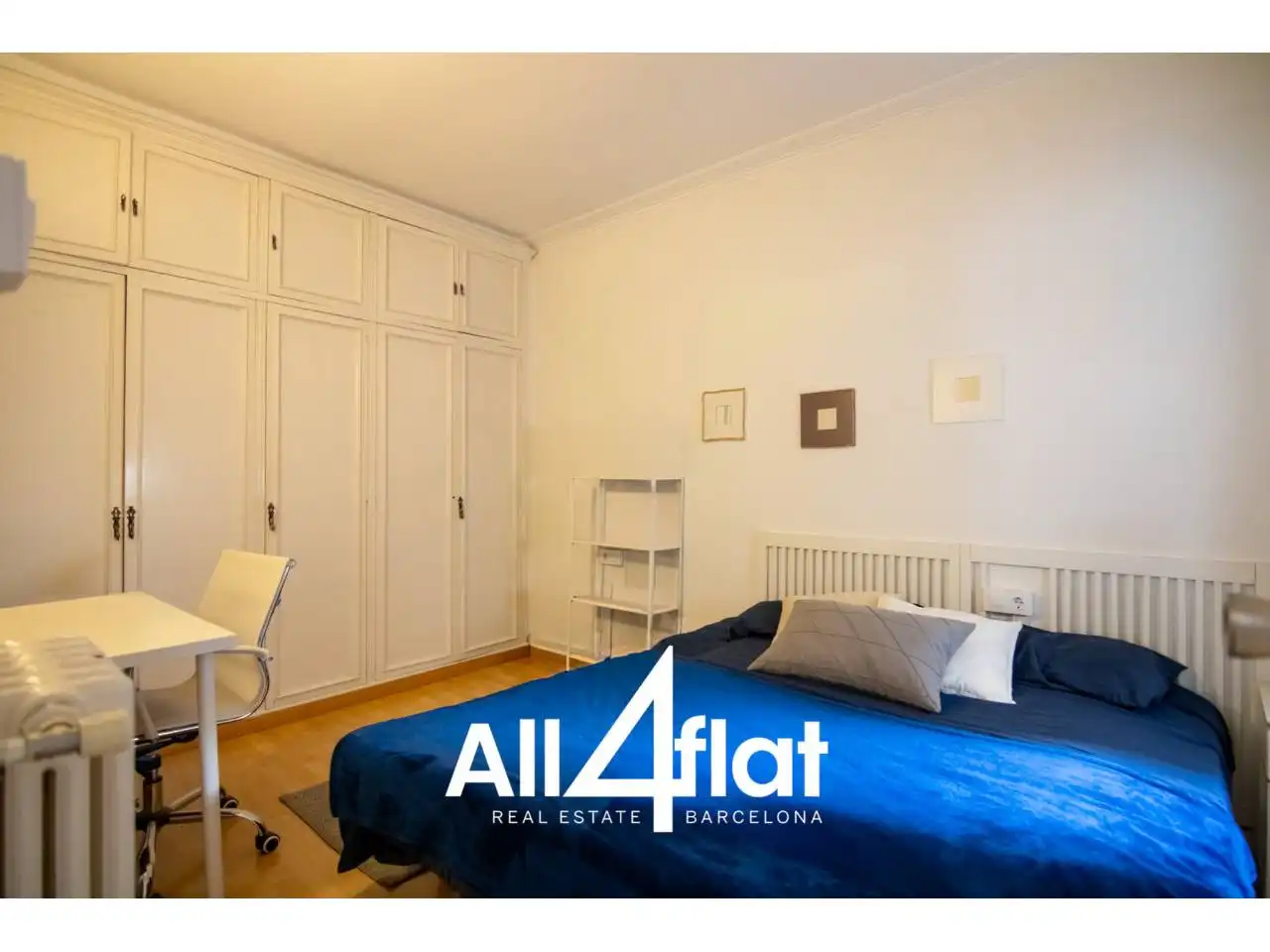 Schlafzimmer von Wohnung zur Miete in Barcelona mit Klimaanlage, Heizung und Parkett