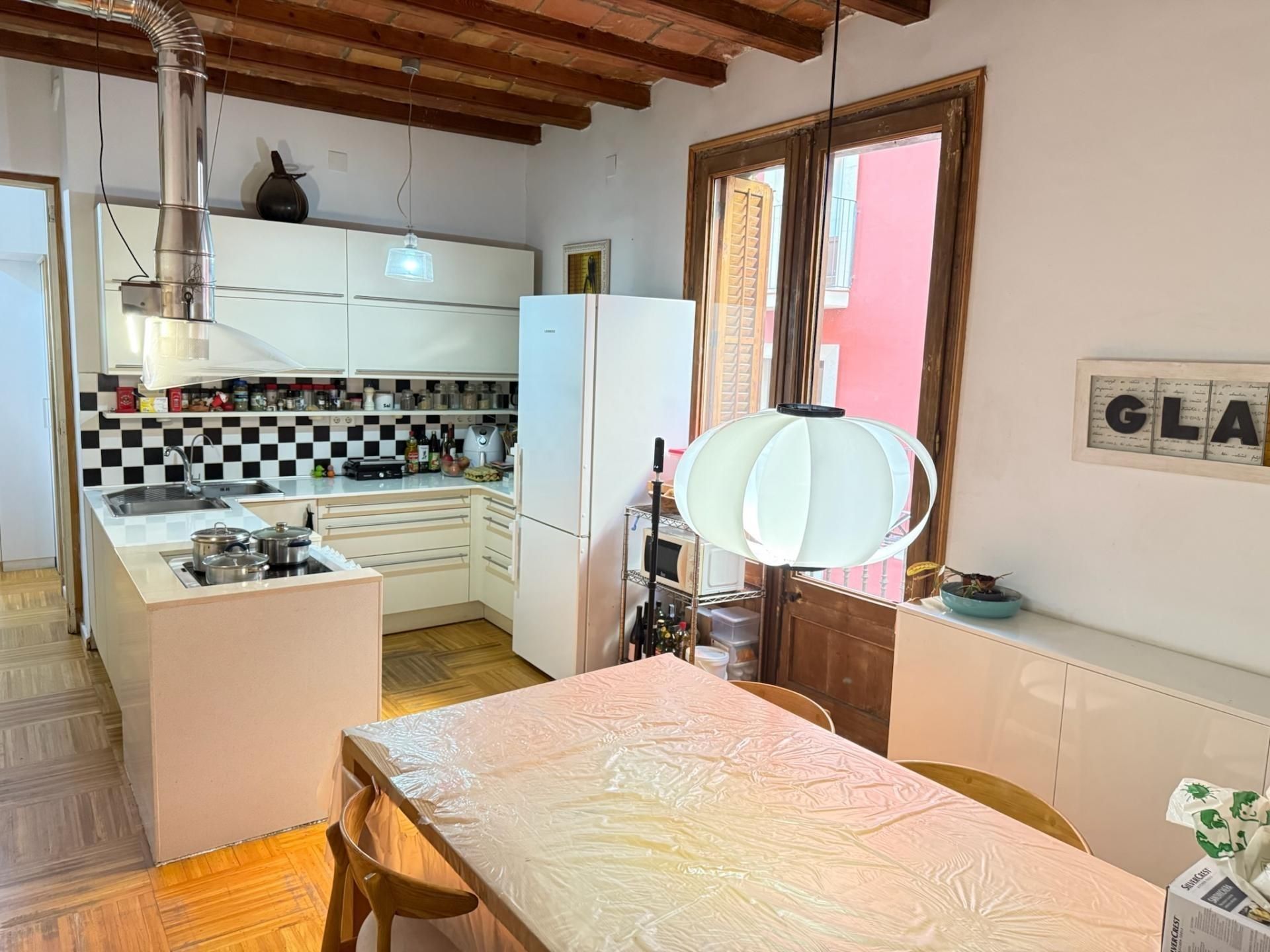 Kitchen of Flat for sale in  Barcelona Capital  with Parquet flooring and Balcony