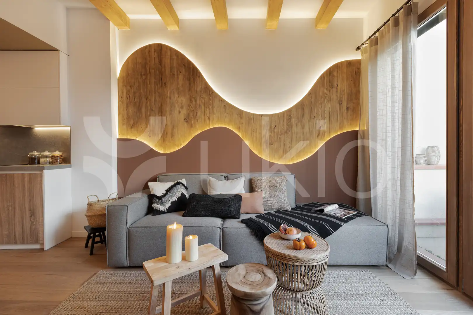 Wohnzimmer von Wohnungen zur Miete in Barcelona mit Klimaanlage, Heizung und Terrasse