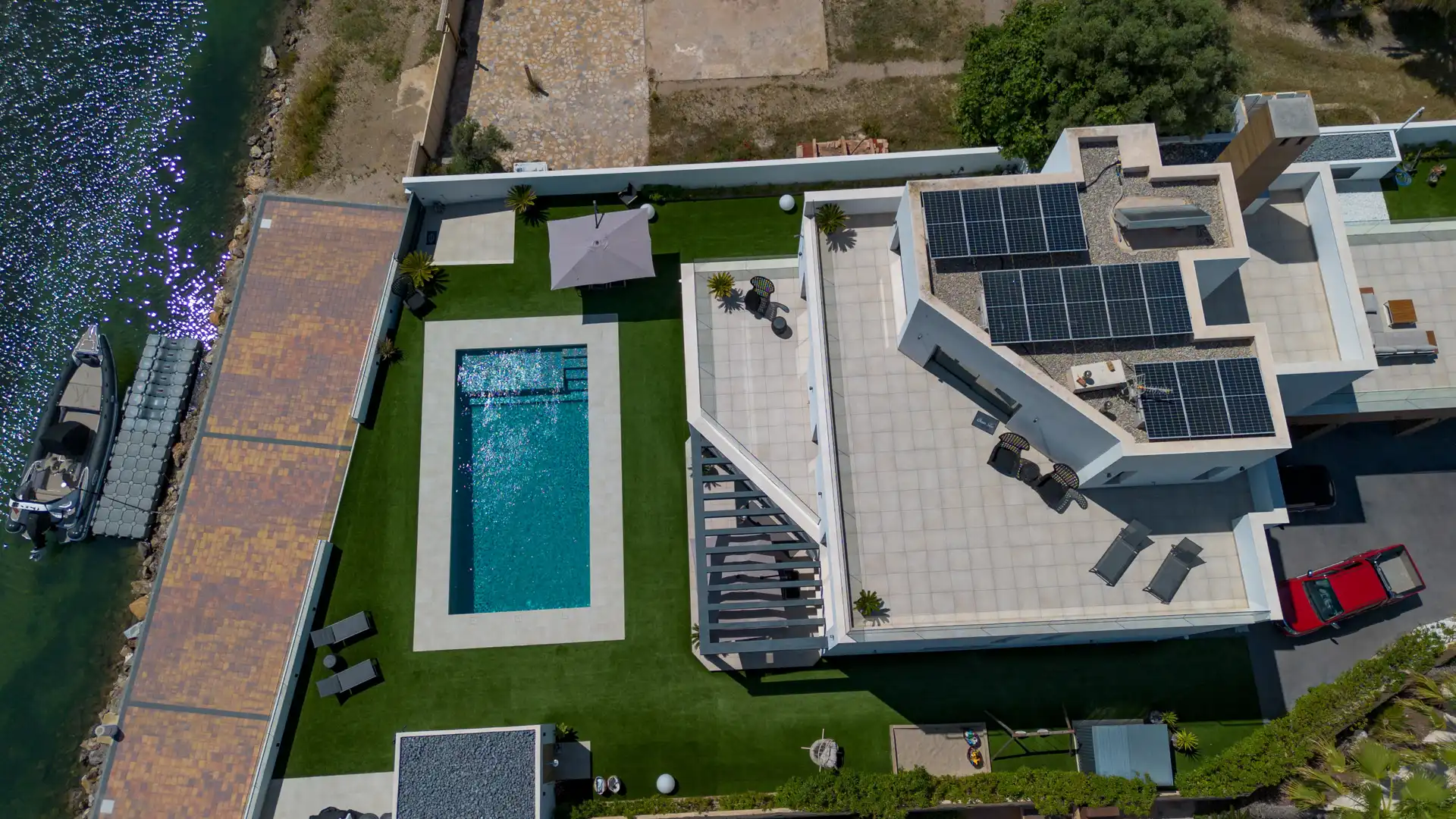 Swimming pool of Houses for sale in La Manga del Mar Menor  with Storage room and Furnished