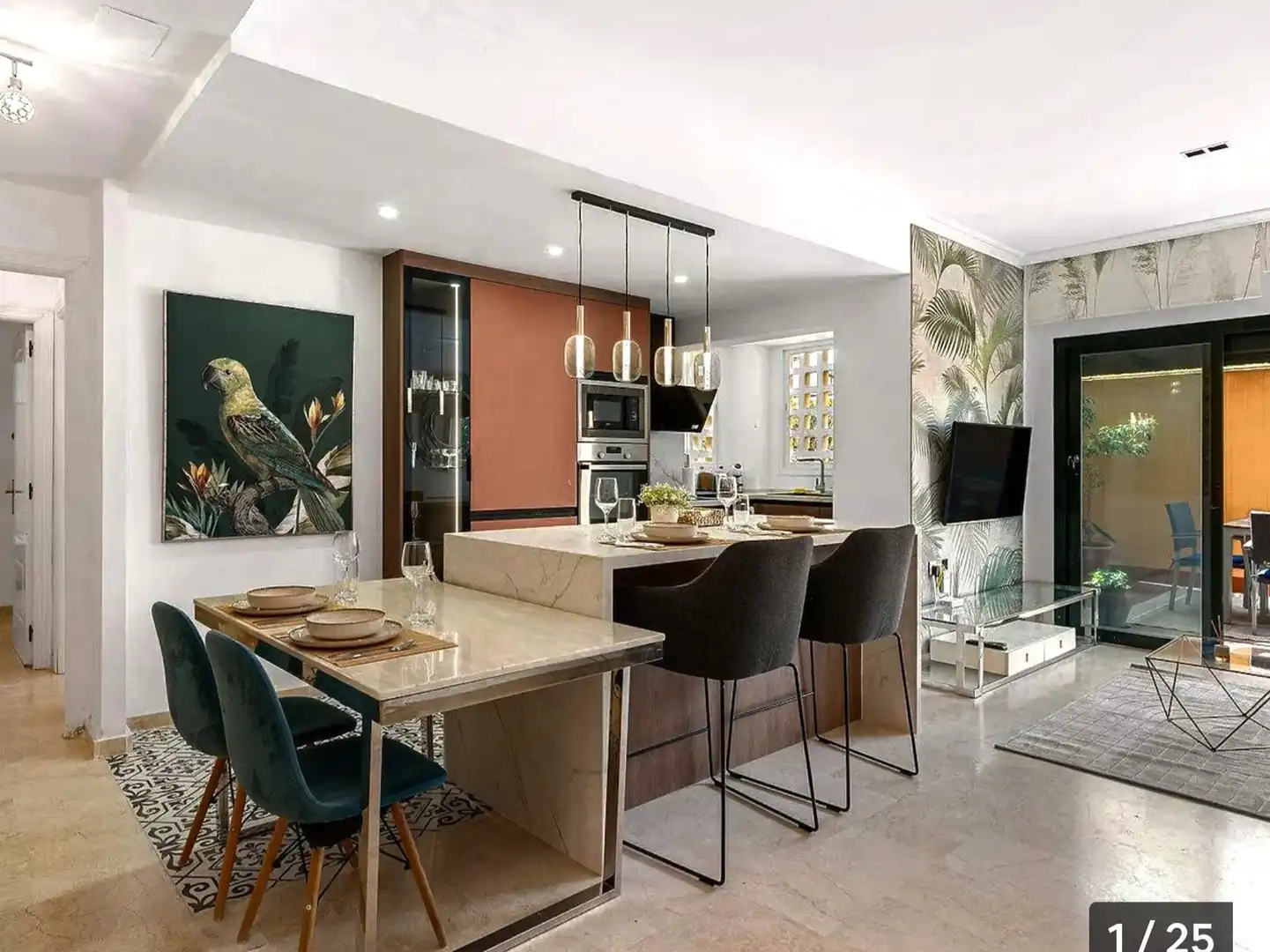 Cuina de Apartament de lloguer en Marbella amb Aire condicionat, Calefacció i Terrassa