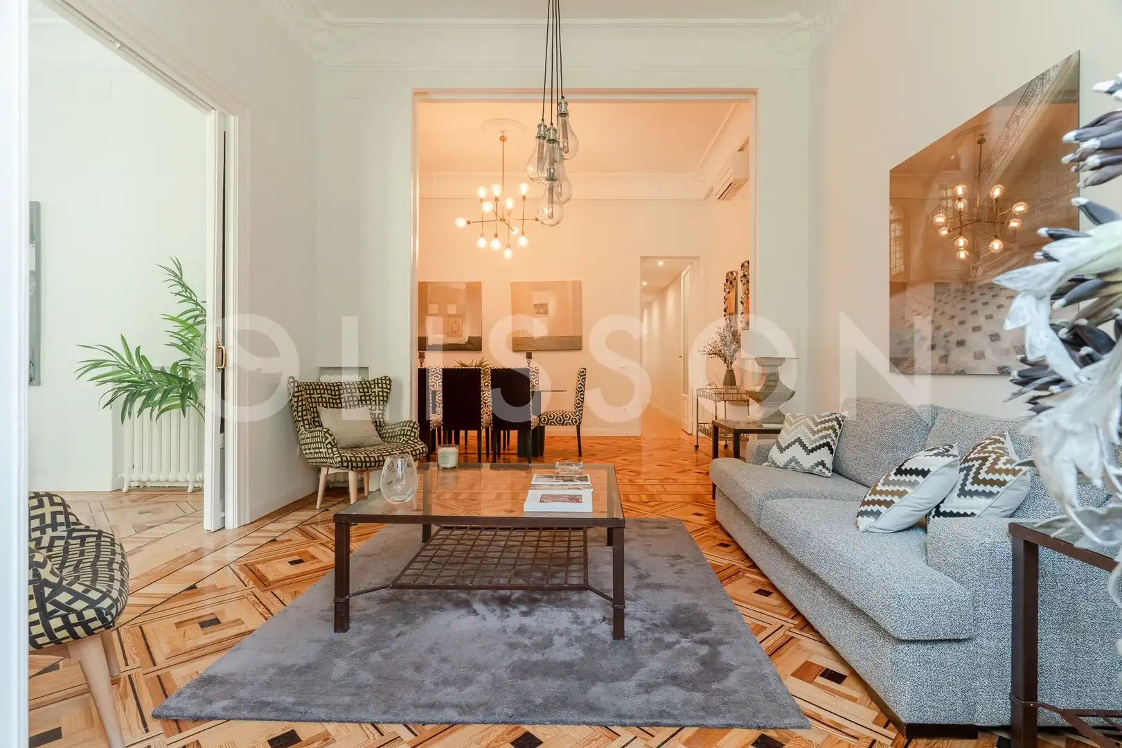 Wohnzimmer von Wohnung zur Miete in Madrid mit Klimaanlage, Heizung und Möbliert