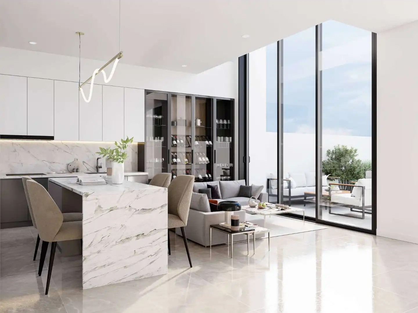 Sala de estar de Casa adosada en venta en Torrox con Terraza, Trastero y Piscina