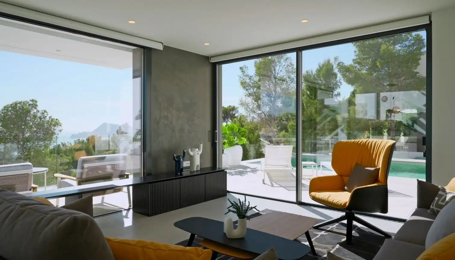 Sala d'estar de Casa o xalet en venda en Altea amb Aire condicionat, Calefacció i Jardí privat