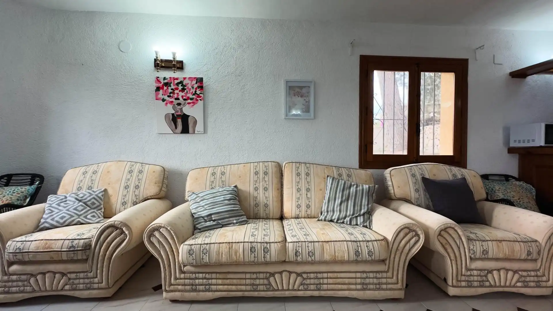 Sala de estar de Casa o chalet en venta en Moraira con Jardín privado, Terraza y Trastero