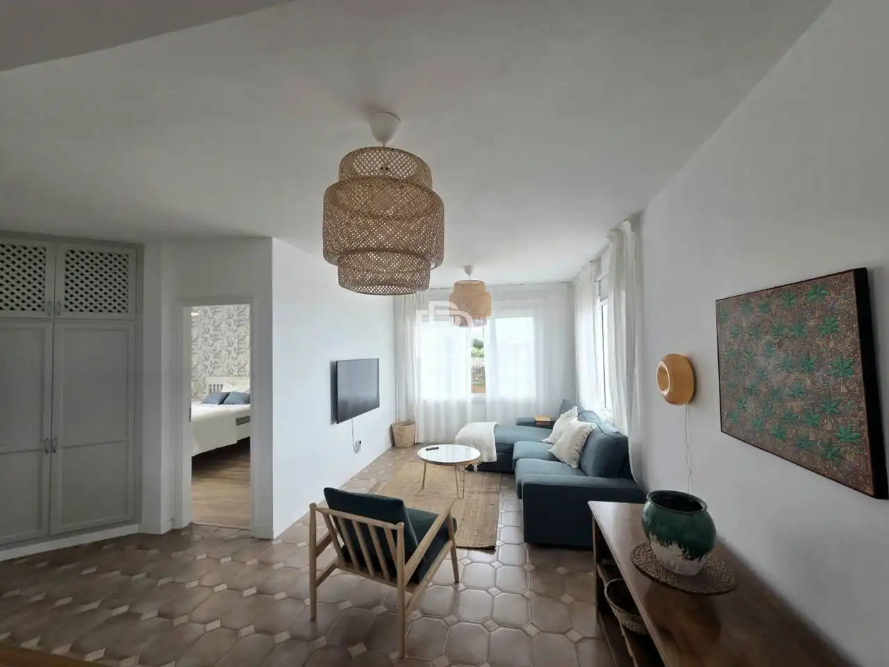Wohnzimmer von Wohnung zur Miete in Puerto de la Cruz mit Privatgarten, Terrasse und Möbliert
