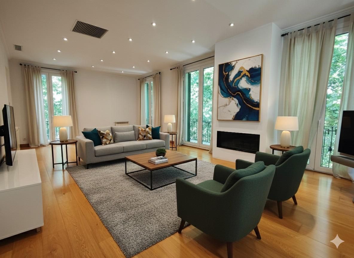 Sala de estar de Ático de alquiler en  Palma de Mallorca con Calefacción, Parquet y Terraza