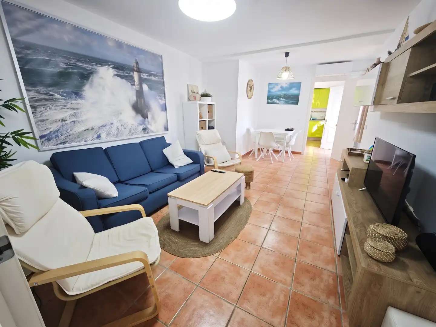 Wohnzimmer von Einfamilien-Reihenhaus zum Verkauf in El Puerto de Santa María mit Klimaanlage, Heizung und Terrasse