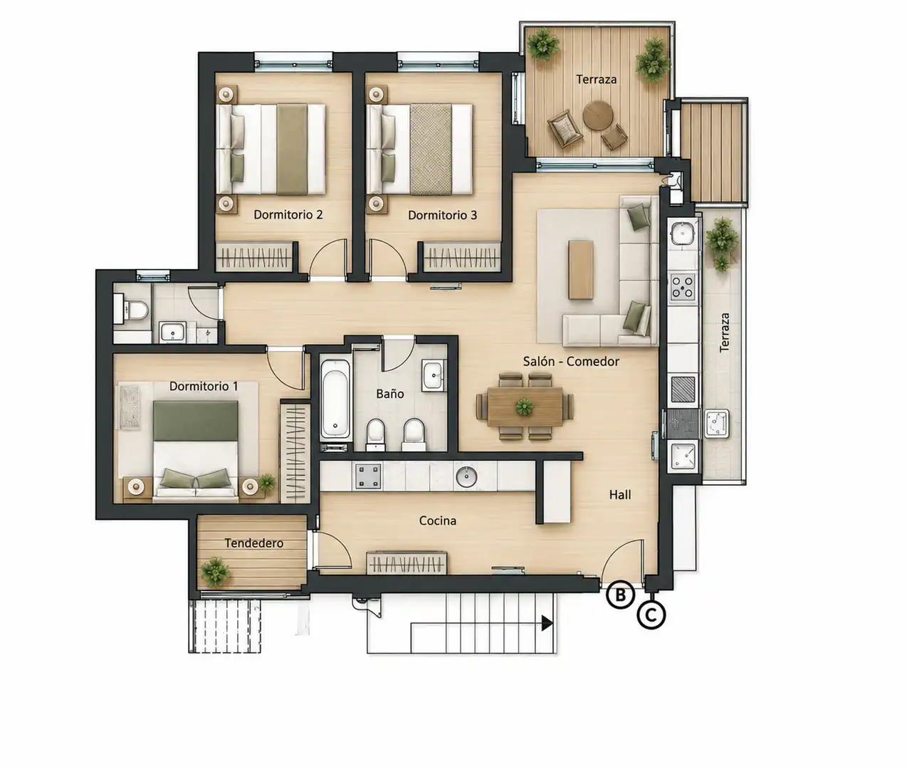 Wohnung mit Terrasse zum Verkauf in Aiete, imagen 5