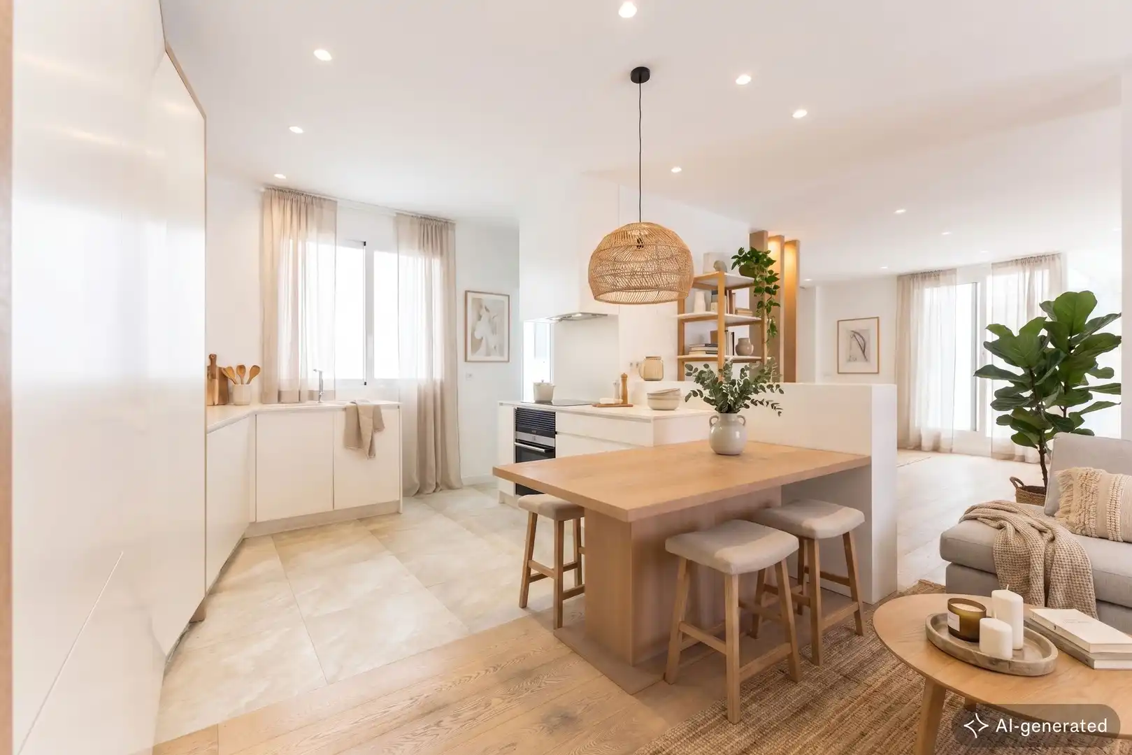 Kitchen of Flat for rent in Valencia  with Air Conditioner, Heating and Furnished