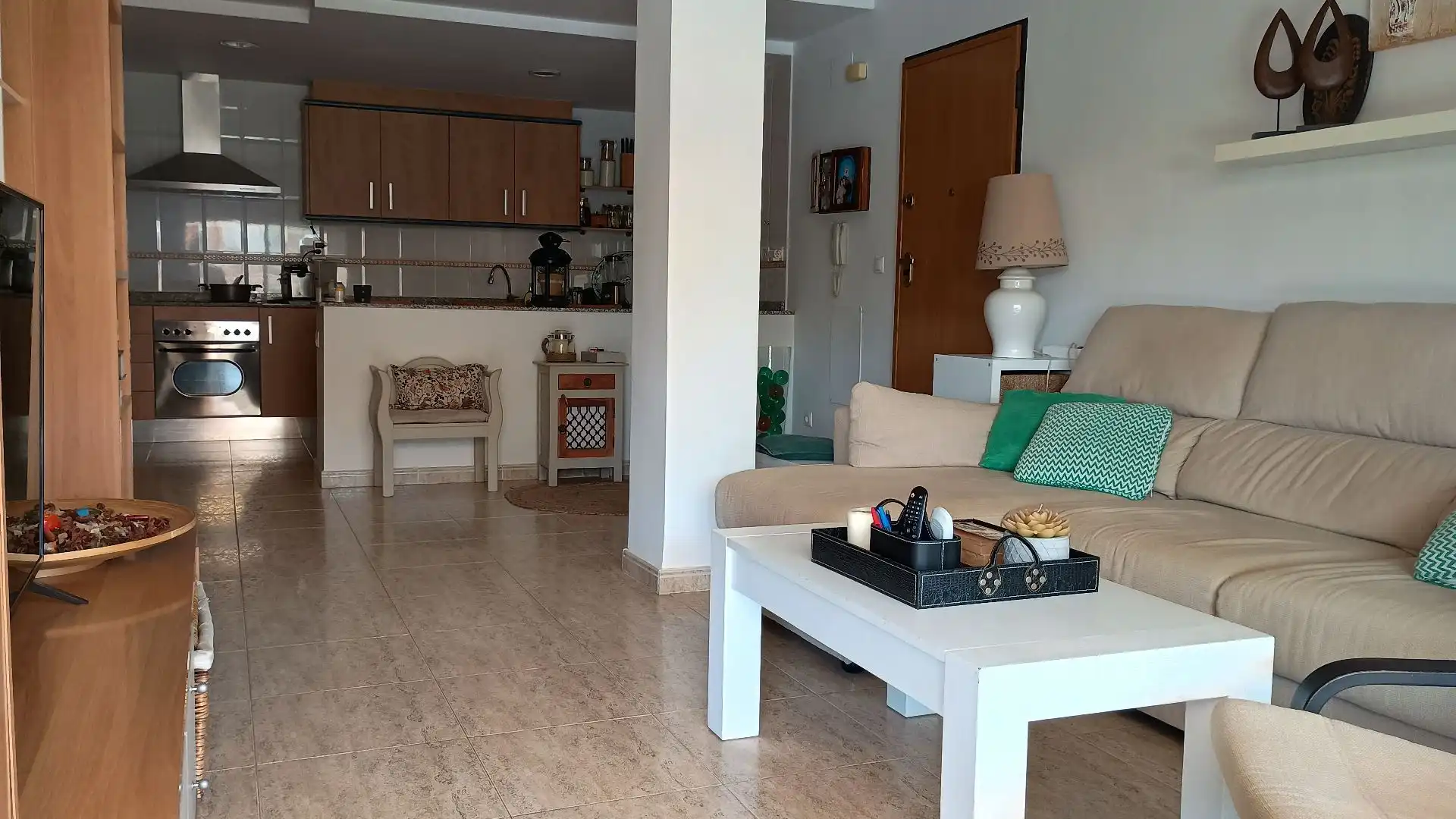 Sala d'estar de Apartament de lloguer en Jávea / Xàbia amb Aire condicionat, Calefacció i Terrassa