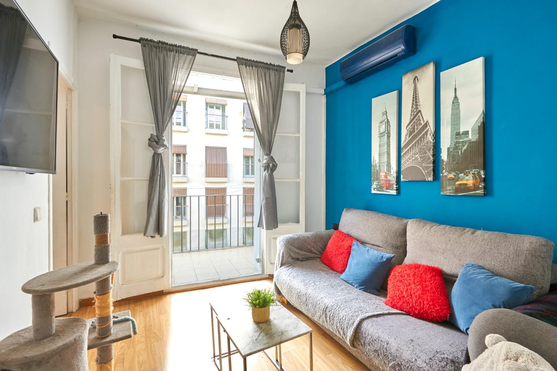 Sala de estar de Piso en venta en  Barcelona Capital con Aire acondicionado, Terraza y Balcón