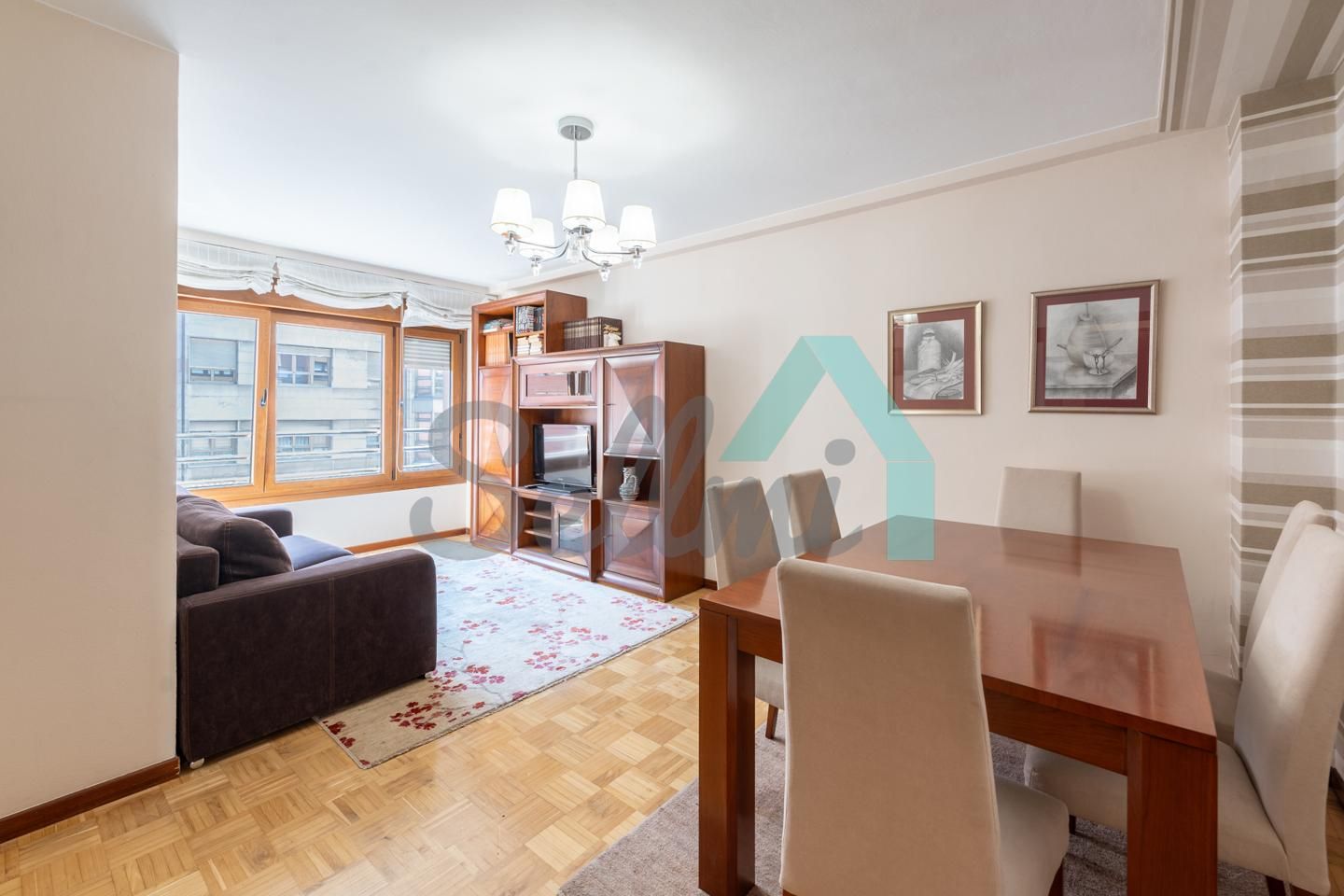 Living room of Flat to rent in Avilés  with Heating, Parquet flooring and Furnished