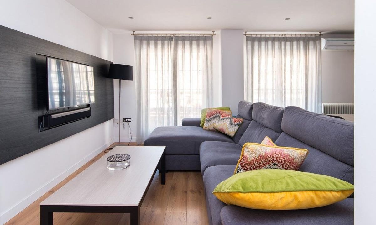 Wohnzimmer von Wohnung miete in Erandio mit Klimaanlage, Möbliert und Fernseher