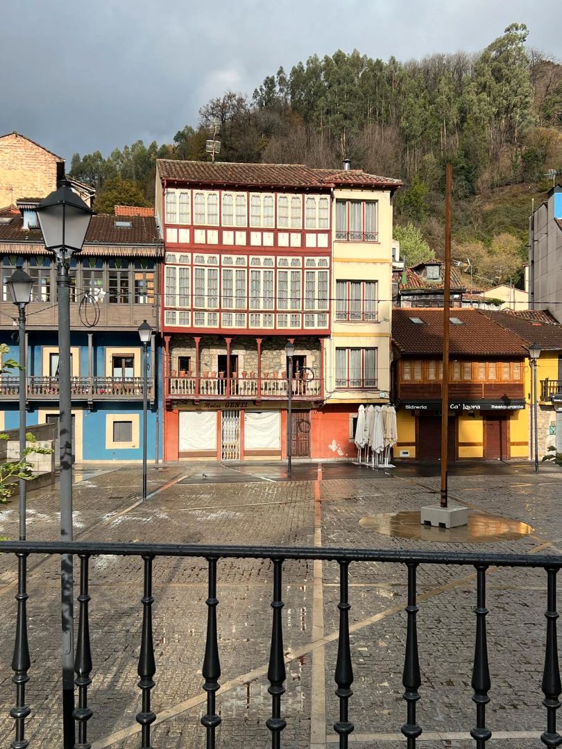 Exterior view of Single-family semi-detached for sale in Mieres (Asturias)  with Parquet flooring, Terrace and Balcony