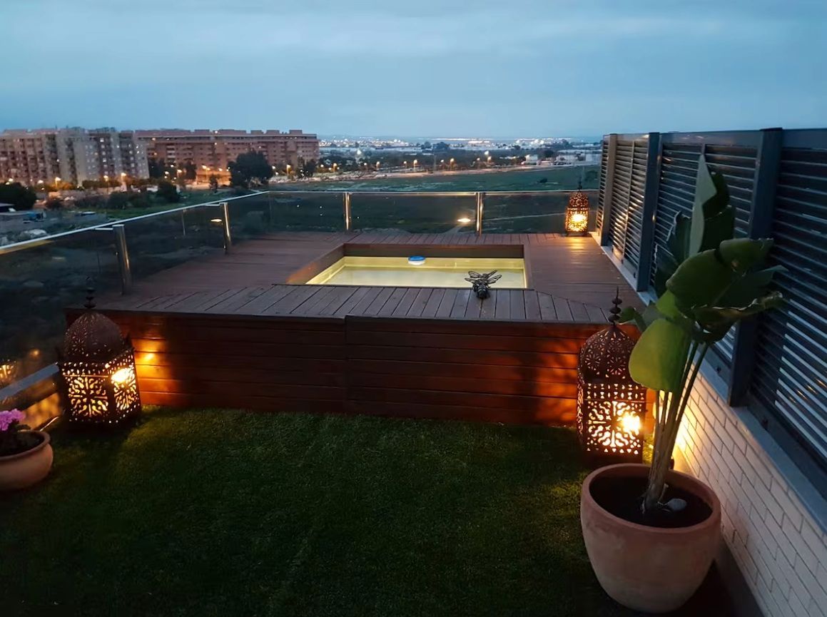 Terrace of Apartment to rent in  Almería Capital  with Air Conditioner, Heating and Private garden