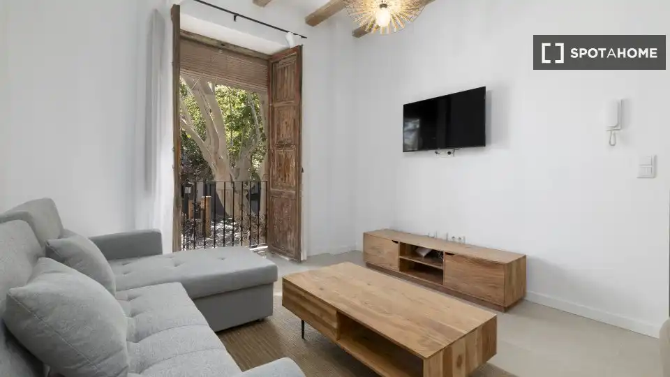 Living room of Flat for rent in Valencia  with Air Conditioner, Heating and Furnished