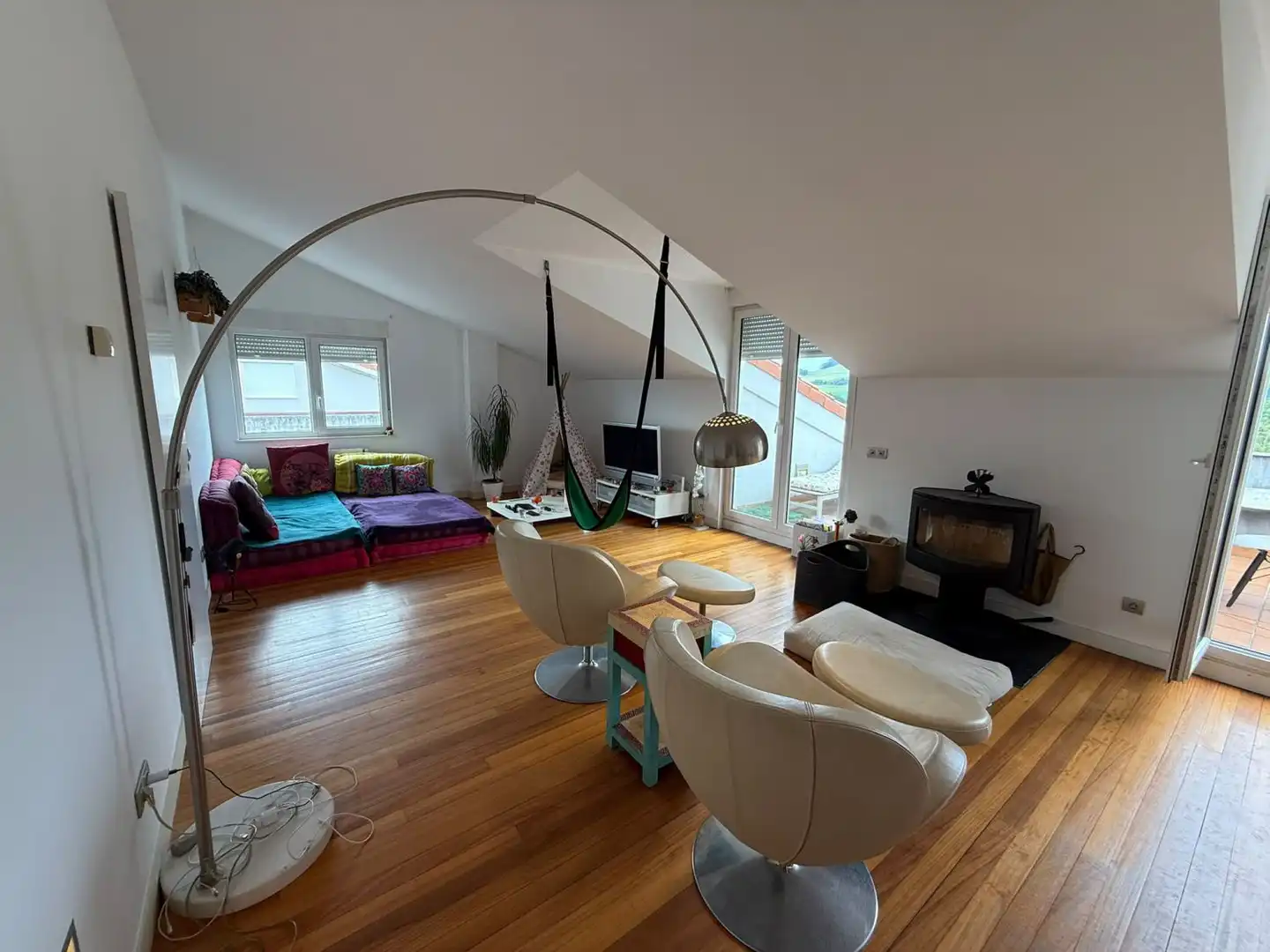 Living room of Attic for sale in Entrambasaguas  with Heating, Parquet flooring and Terrace