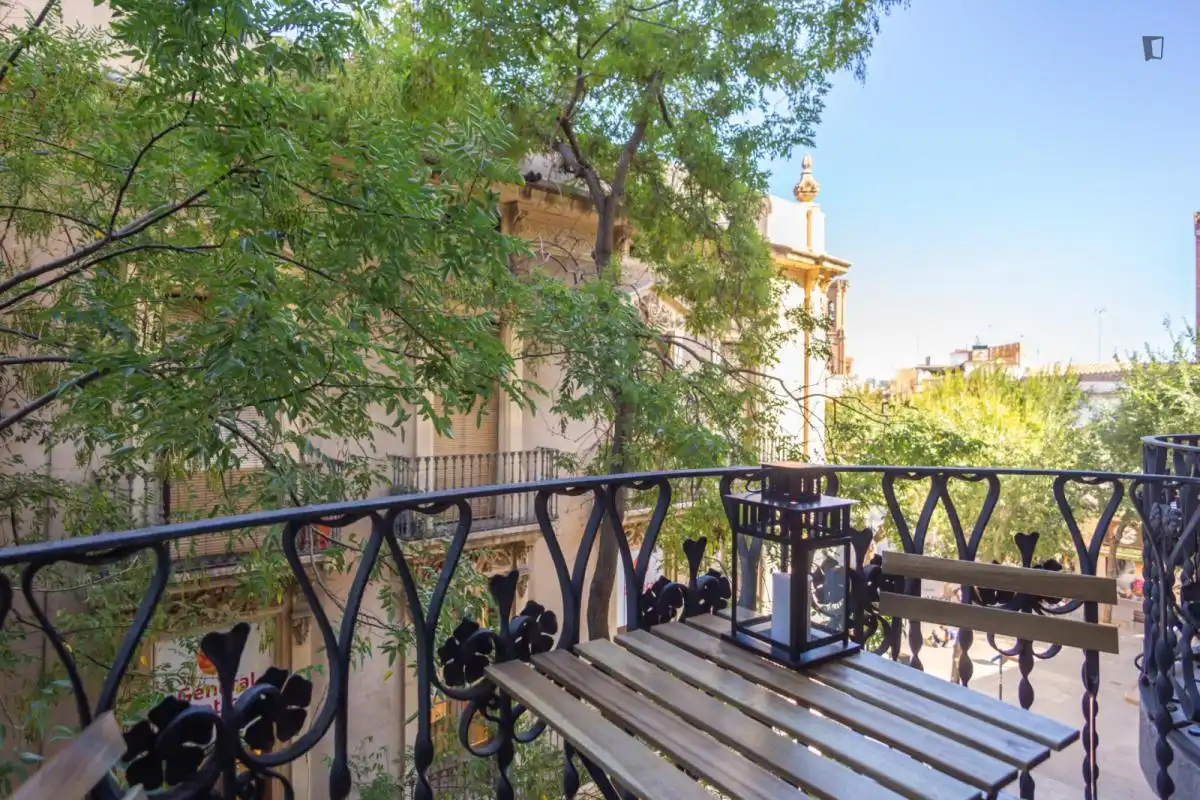 Terraza de Apartamento para compartir en  Palma de Mallorca con Amueblado, Horno y Lavadora