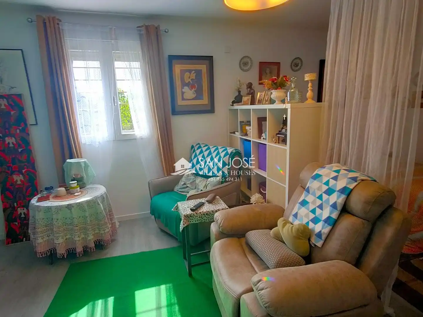Sala de estar de Casa o chalet en venta en Aspe con Jardín privado, Trastero y Amueblado