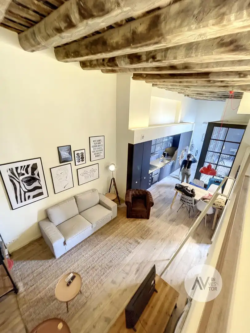 Sala de estar de Ático de alquiler en Barcelona con Aire acondicionado, Calefacción y Terraza