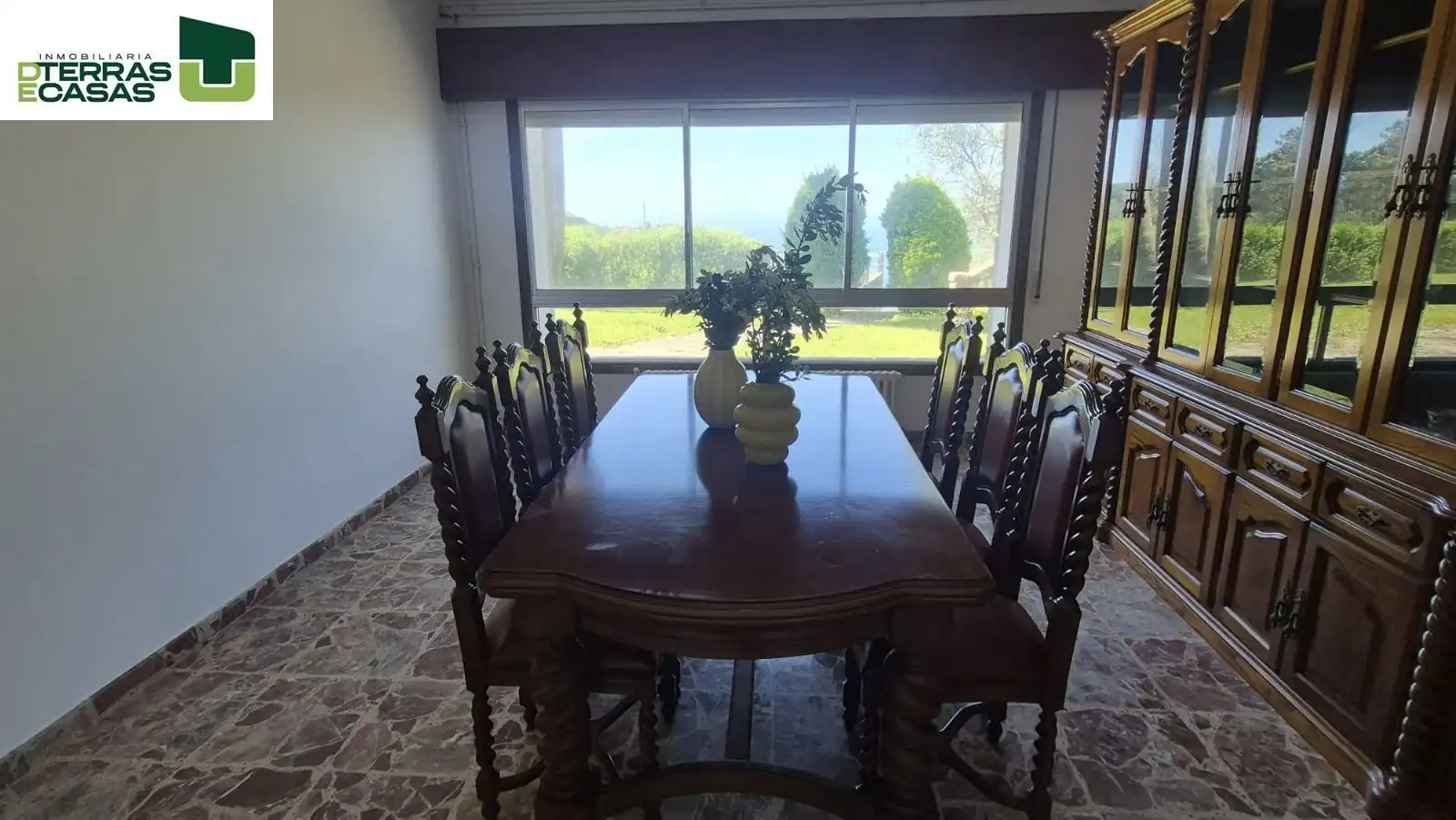 Esszimmer von Haus oder Chalet zur Miete in Sanxenxo mit Klimaanlage, Privatgarten und Parkett