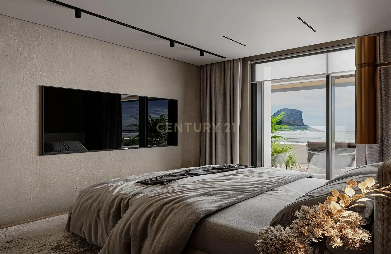 Bedroom of Flat for sale in Calpe / Calp  with Air Conditioner, Private garden and Swimming Pool