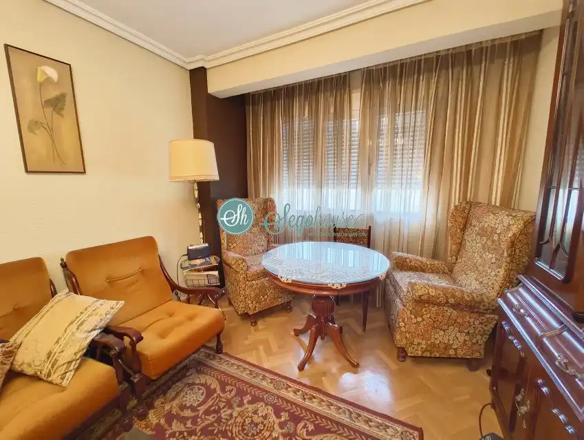 Sala d'estar de Pis en venda en Segovia amb Calefacció, Parquet i Moblat