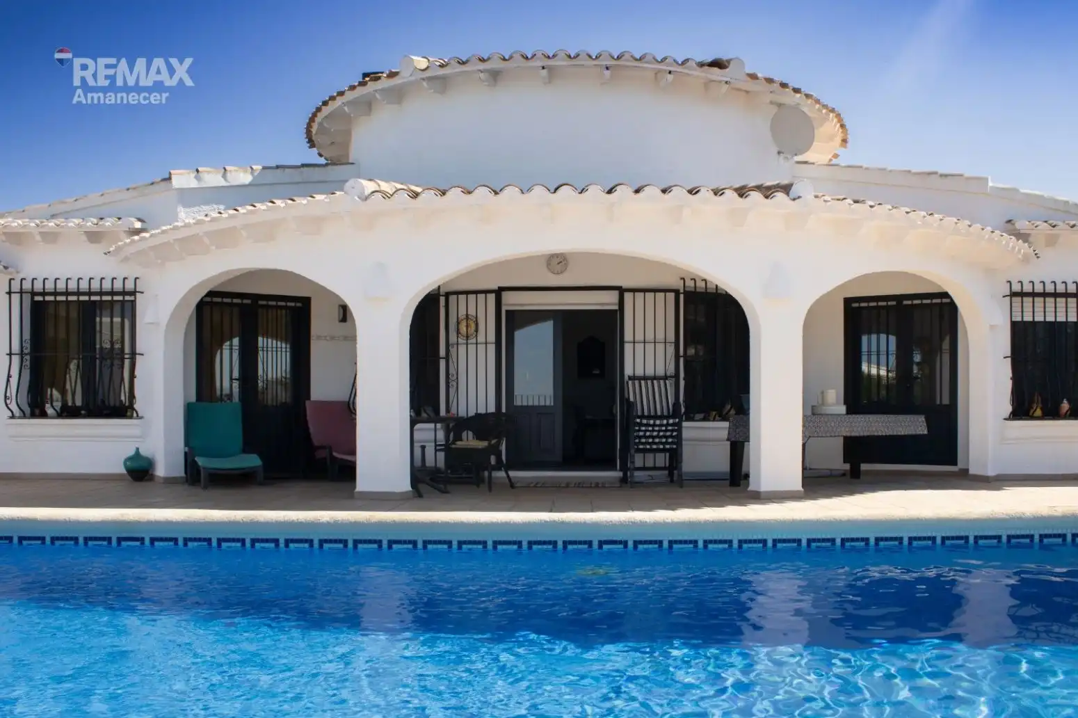 Piscina de Casa o xalet en venda en El Ràfol d'Almúnia amb Aire condicionat, Jardí privat i Terrassa