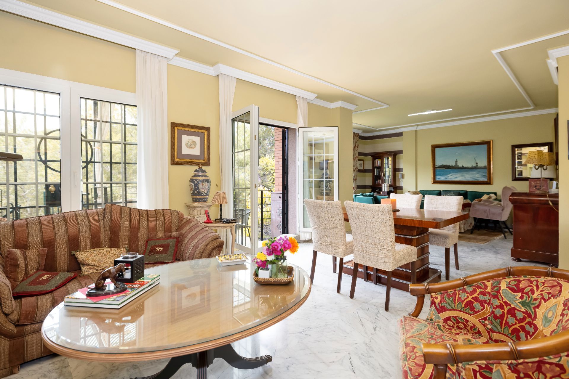 Dining room of Single-family semi-detached for sale in Málaga Capital  with Air Conditioner, Private garden and Terrace