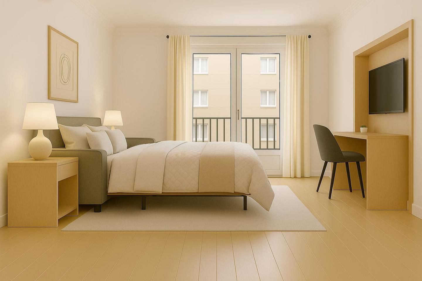 Bedroom of Study for sale in  Madrid Capital  with Air Conditioner and Balcony