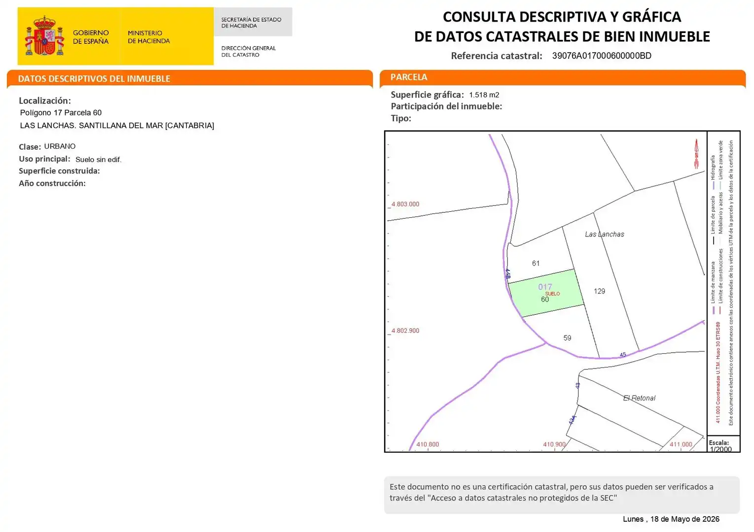 Residencial en venda en Santillana del Mar