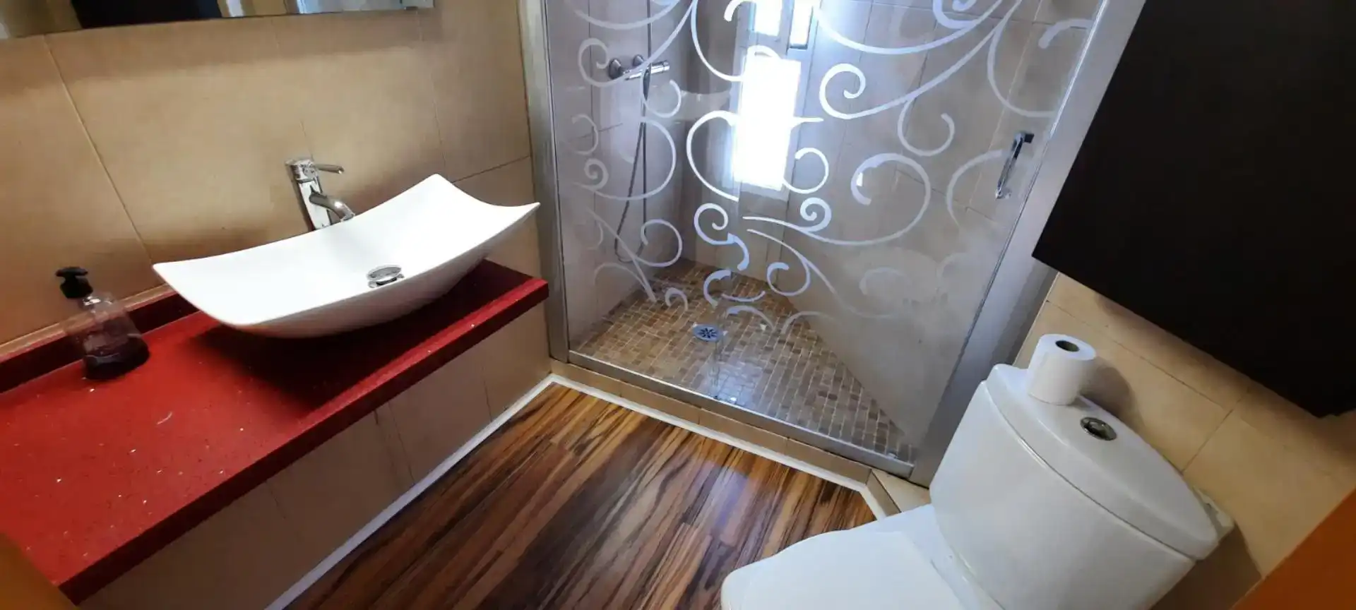 Badezimmer von Dachboden zur Miete in Valencia mit Privatgarten, Parkett und Abstellraum