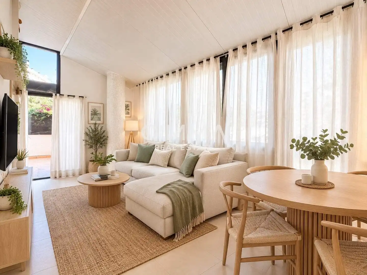 Wohnzimmer von Erdgeschoss zum Verkauf in Villajoyosa / La Vila Joiosa mit Privatgarten, Terrasse und Schwimmbad