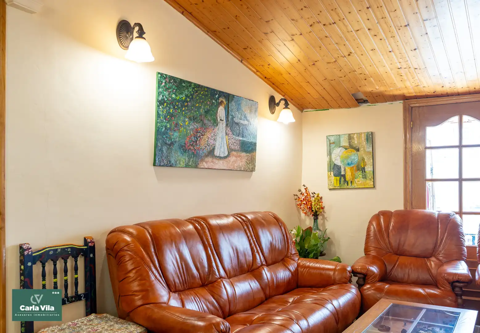 Living room of Flat for sale in Lugo  with Heating, Parquet flooring and Furnished
